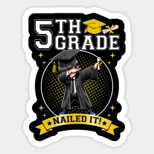 Dabbing Graduation Boys 5th Grade Nailed It Class Of 2024 Sticker